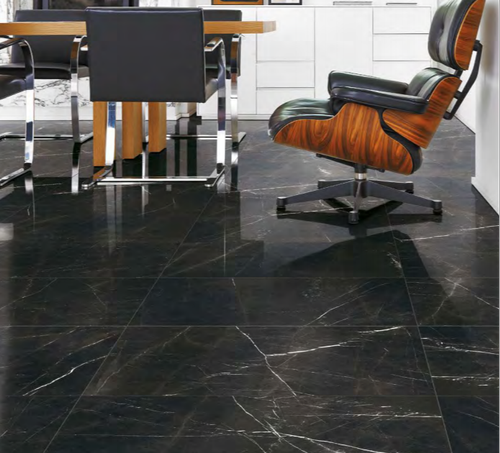 Marquina Marble Tiles In Commercial Area